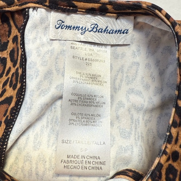 Tommy Bahama Sun Cat High-Neck Spa Mini Dress in Leopard Size Small - Picture 6 of 10
